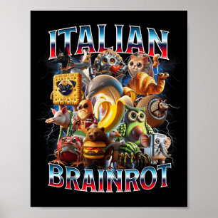 Poster Raiz Do Cérebro Italiano Brainrot Engraçado Memóri