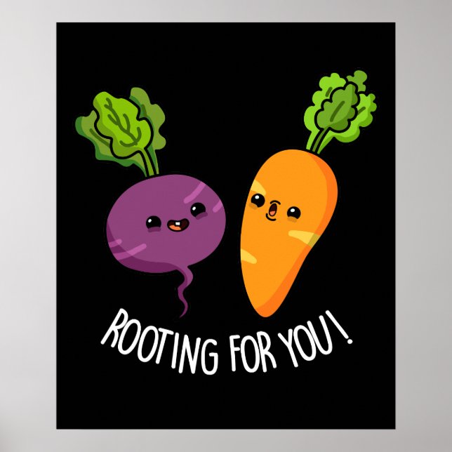 Poster Raiz Para Você Engraçado Veggie Pun Dark BG (Frente)