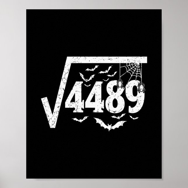 Poster Raiz Quadrada 4489 Meme Divertido de Halloween 67  (Frente)