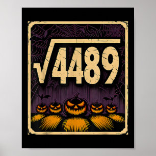 Poster Raiz Quadrada 4489 Piada Matemática de Abóbora de 