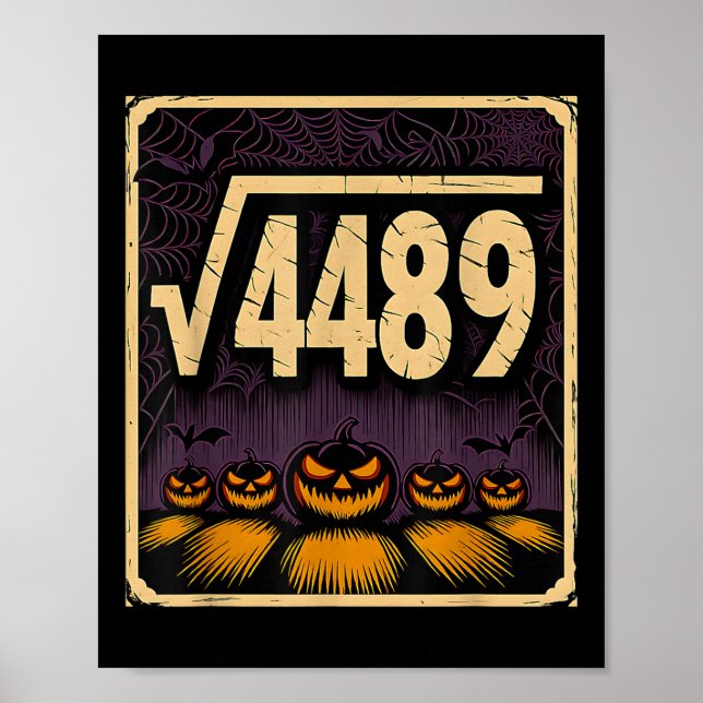 Poster Raiz Quadrada 4489 Piada Matemática de Abóbora de  (Frente)