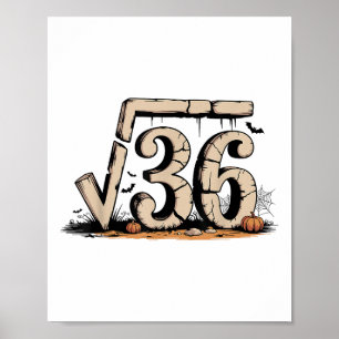 Poster Raiz Quadrada 67 Meme 6 7 Geração Alpha Halloween