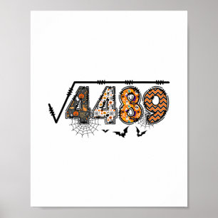 Poster Raiz Quadrada De 4489 Funny Halloween 67 Meme Math
