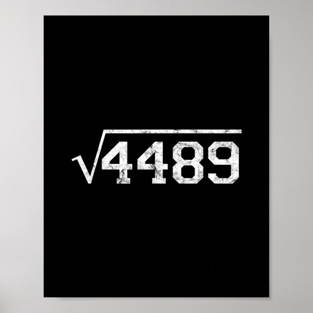 Poster Raiz Quadrada De 4489 Gíria Professor De Matemátic (Frente)