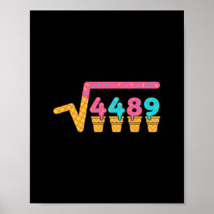 Poster Raiz Quadrada De 4489 Sorvete Gotejante Meme Gíria