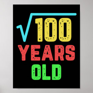 Poster Raiz Quadrada Do Presente De Aniversário De 100 10
