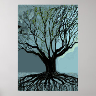 Poster Raízes azuis