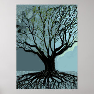 Póster Raízes azuis