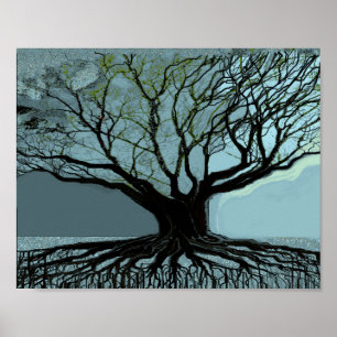 Poster Raízes azuis