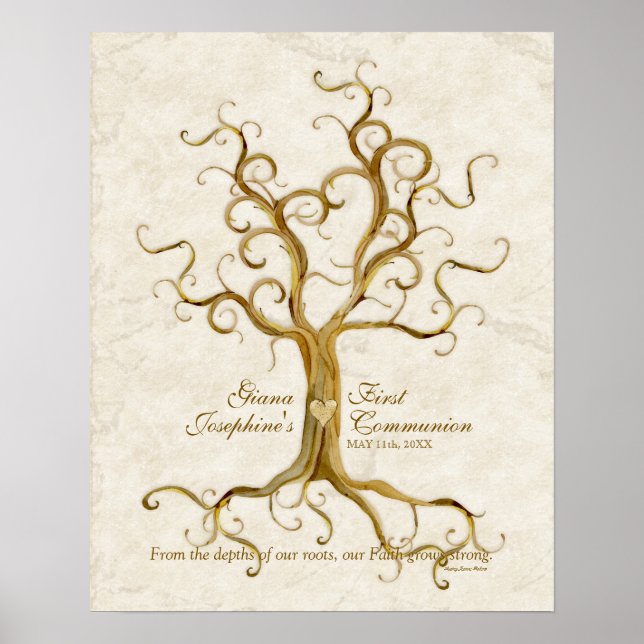 Póster Raízes da Árvore de espiral, Recepção Antiquada de (Frente)