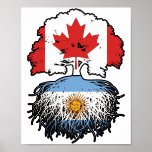 Poster Raízes de Árvore Argentina canadiana do Canadá
