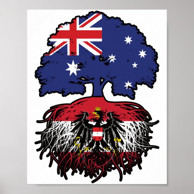 Poster Raízes de Árvore Austraustríacas Austrália (Frente)