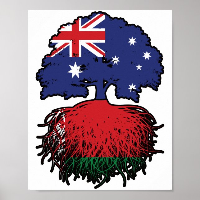 Poster Raízes de Árvore da Austrália bielorrussa bielorru (Frente)