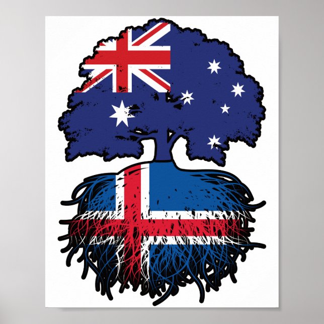 Poster Raízes de Árvore da Austrália Islandesa (Frente)