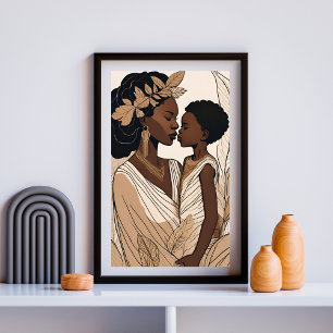 Poster Raízes Douradas – Maternidade Ancestral em Linha