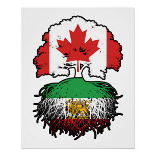 Póster Raízes Iranianas Crescidas Canadenses Leão e Sol