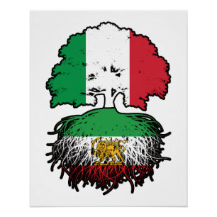 Póster Raízes iranianas crescidas na Itália Leão e Sol