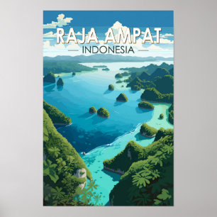 Poster Raja Ampat Indonesia Viagem Art Vintage