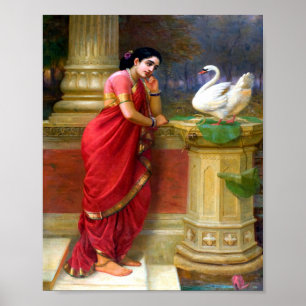 Poster Raja Ravi Varma - Hamsa Damayanti