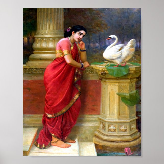 Poster Raja Ravi Varma - Hamsa Damayanti (Frente)