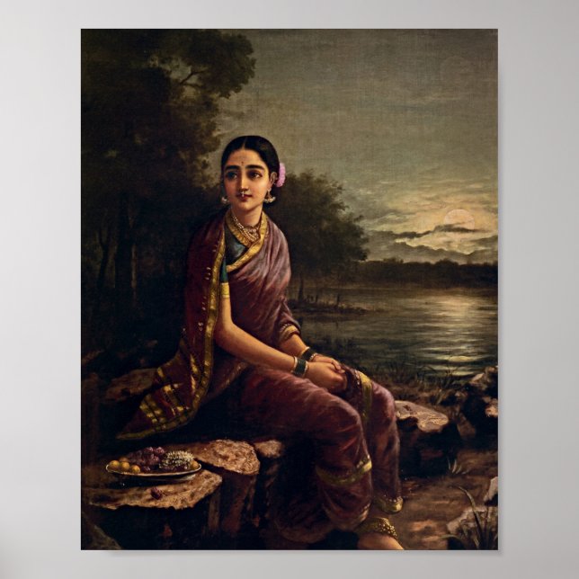 Poster Raja Ravi Varma - Radha Na Lua (Frente)