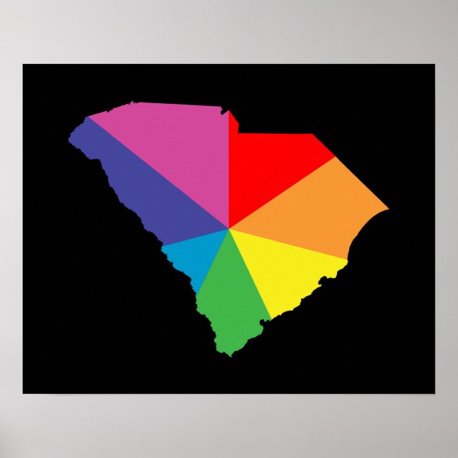 Póster rajada de cor da carolina do sul (Frente)