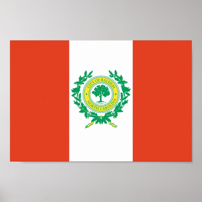 Póster Raleigh, Bandeira da Carolina do Norte (Frente)