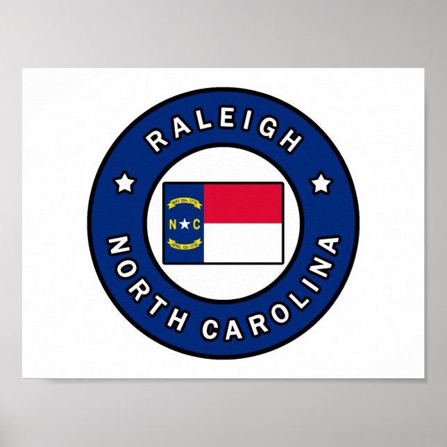 Poster Raleigh Carolina do Norte (Frente)