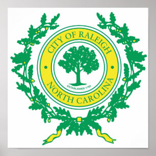 Póster Raleigh, North Carolina Seal