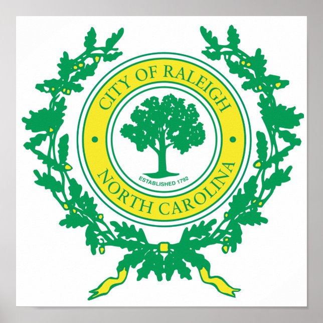 Póster Raleigh, North Carolina Seal (Frente)