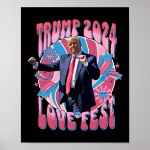 Poster Rally Love Fest Dancing Retro Groovy Funny Lovefes