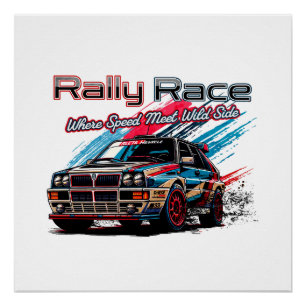 PÓSTER RALLY RACE - QUANDO A VELOCIDADE ENCONTRA O LADO S