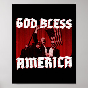 Poster Rally Shoting America Deus abençoe Em 2024