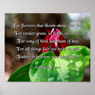Poster Ralph Waldo Emerson Poem, Para Flores