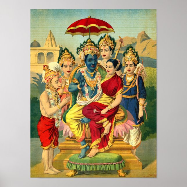 Poster Ram Panchayatan por Raja Ravi Varma (Frente)