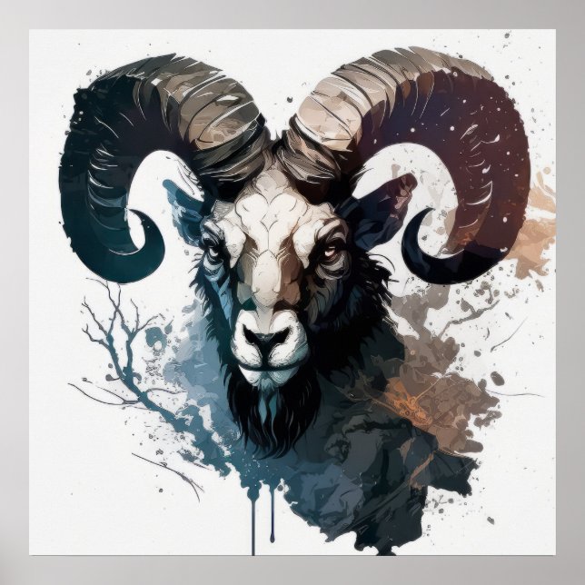 Poster Ram Retrait Animal Painting Willife Outdoor Art (Frente)