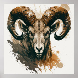 Poster Ram Retrait Animal Painting Willife Outdoor Art
