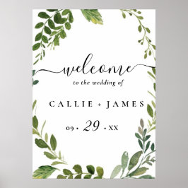 Poster Rama de oliva moderna salve la fecha