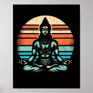 Poster Rama Meditativo Vintage Empoderando Senhor Rama Yo