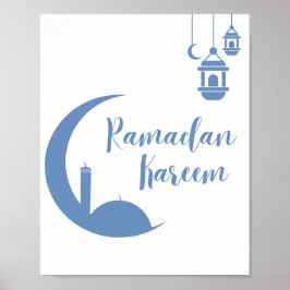 Poster  Ramadan Kareem Elegant Crescent & Lantern Wall Pr