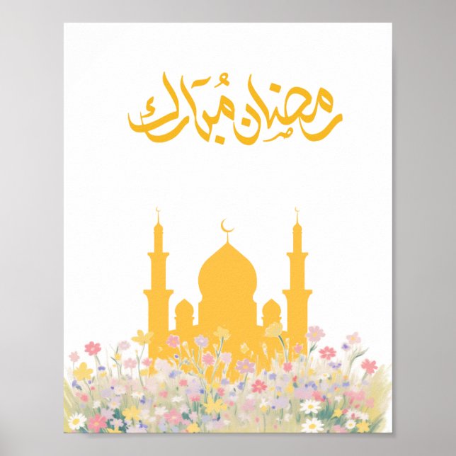 Poster "Ramadan Mubarak" Floral Wall Art (Frente)