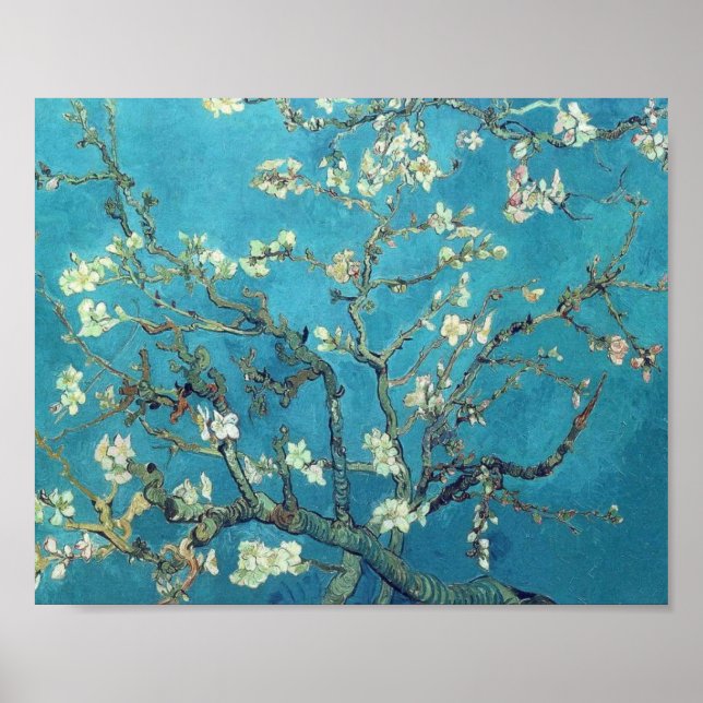 Póster Ramais com Flor de Amêndoa - Van Gogh (Frente)