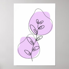 Poster Ramais E Folhas De Arte De Linha