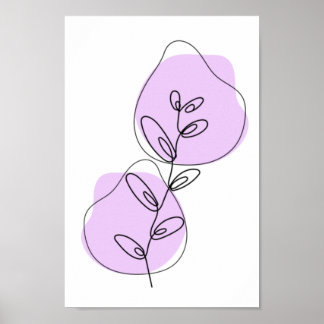 Poster Ramais E Folhas De Arte De Linha