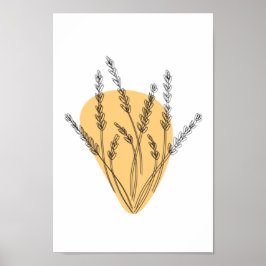 Poster Ramais E Folhas De Arte De Linha