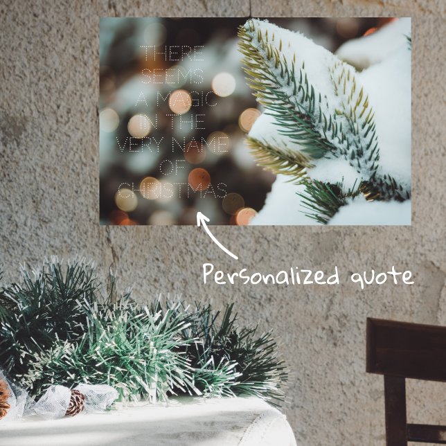 Poster Ramal de abeto natalino e luzes de inverno (Criador carregado)