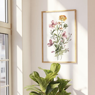 Poster Ramalhete de Flores Silvestres Aquarela #1