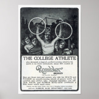 Poster Rambler Bicycle Advertisement Circa 1901