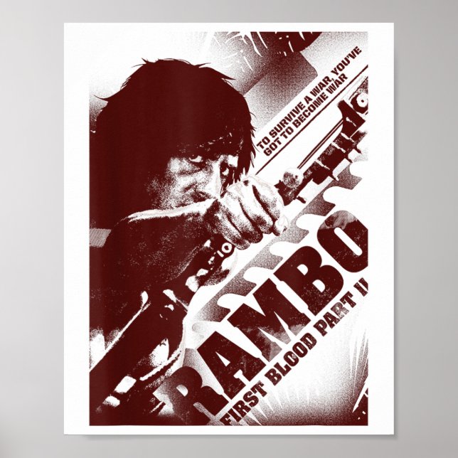 Poster Rambo Primeira Parte Sanguínea Ii Você Tem Que Se  (Frente)