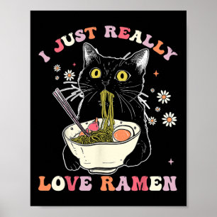 Poster Ramen Cat Anime Kawaii Clothes Otaku Clothing Mang